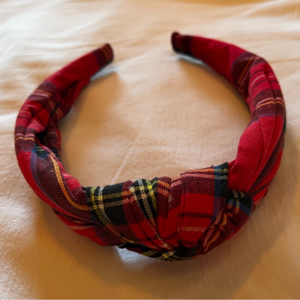 J Crew tartan knot headband